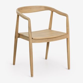Sklum Silla De Comedor Con Reposabrazos En Madera De Teca Rokan Sklum