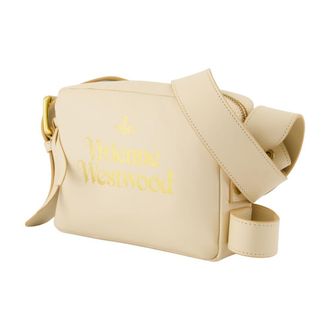 Vivienne Westwood Womens Leather Calfskin Crossbody Bag Beige