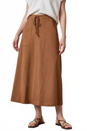 Lilla P Drawcord Paneled Skirt In Toffee