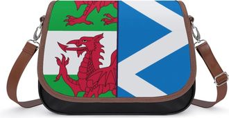 Generic Scottish & Welsh Flag Womens Crossbody Bag Fashion Shoulder Handbags Message Tote Bag with Adjustable Strap