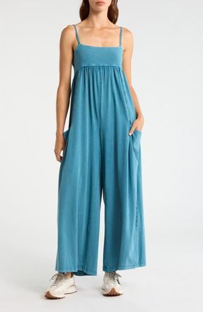 Free People FP Movement Hot Shot Strappy Stretch Cotton Jumpsuit in Ripide at Nordstrom, Size X-Small