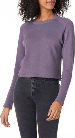 Monrow Supersoft Cropped Sweatshirt In Misty Lilac