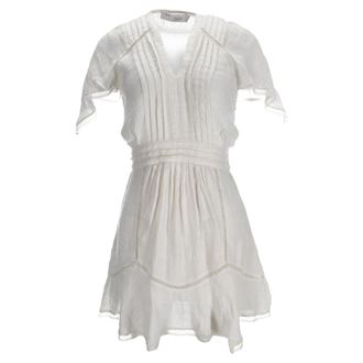 Iro Iro Balco Lace-Trimmed Jacquard Mini Dress In White Linen