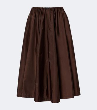 Prada Re-Nylon gathered midi skirt