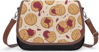 Generic Peanut Butter And Jelly Cookies Small Womens Crossbody Bags Shoulder Handbag with Adjustable Strap for Travel
