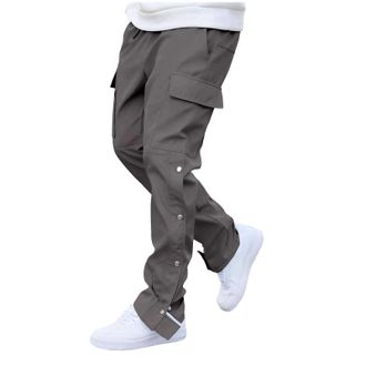 Generic Mens Cargo Trousers Straight Leg Pants Stretchy Combat Tactical Trousers Elastic Waist Tracksuit Bottoms Baggy Sweatpants Lightweight Joggers Training