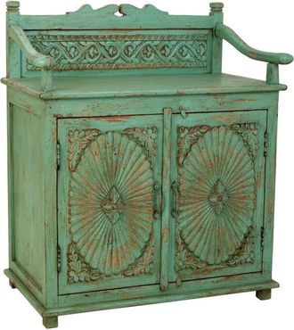 Wanderlust Deco Aparador de madera verde 70x42x85