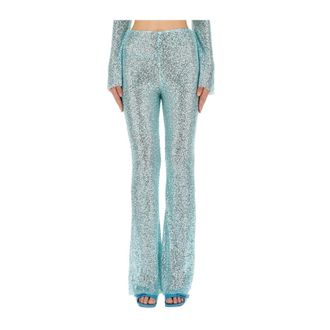 Self Portrait Beaded Wide Trousers - female - Self Portrait - Wide Trousers - Blue - 2XS - Trousers