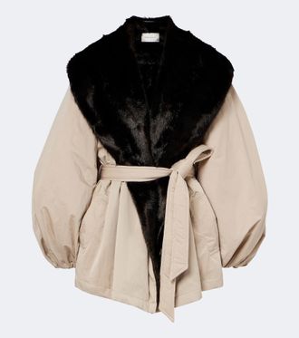 Magda Butrym Shearling-trimmed wrap coat