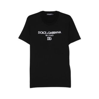 Dolce & Gabbana T-Shirts, male, Black, Size: 2XL Logo Crew Neck T-Shirt