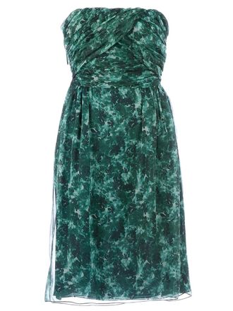 Giambattista Valli printed strapless dress - women - Polyamide/Viscose/Silk/Spandex/Elastane/Cotton - 42 - Green