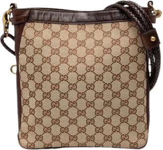 Gucci Pre-owned Cross Body Bags, female, Brown, Size: ONE SIZE Pre-owned Leather Cross Body Bag