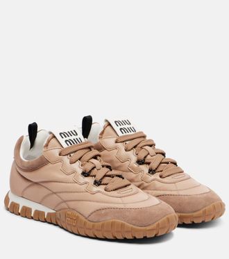 Miu Miu Suede-trimmed sneakers
