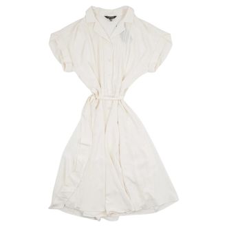 Polo Ralph Lauren Short Dresses, female, White, Size: 2XS Cable-Knit Poplin Dress
