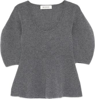 R&oacute;he Top con maniche a palloncino - Grigio