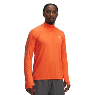 Under Armour Heren Technisch Hardloopshirt met Lange Mouwen (Oranje)