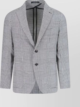 Tagliatore check pattern blazer notch lapel