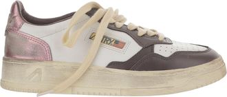 Autry Vintage-Inspired Color-Block Leather Sneakers With Logo Detailing