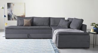 Inosign Ecksofa »Night & Day L-Form mit Dauer-Schlaffunktion, Cord-Bezug!« inklusive Bettfunktion und Bettkasten