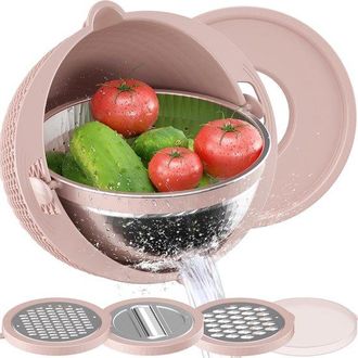 OEM Colador 4 En 1 Con Tapa, Colador Y Tamiz Para Pasta, Frutas Y Verduras, Divertidos Utensilios De Cocina Rosas