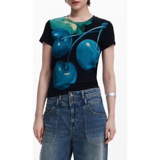 Desigual Graphic Short Sleeve T-Shirt in Black at Nordstrom Rack, Size Small