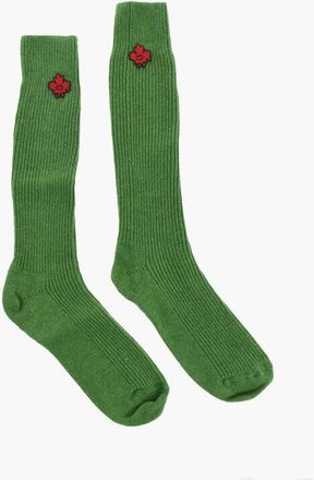 Dsquared2 Solid Color Wool Blend Socks with Contrasting Patch size 38-39