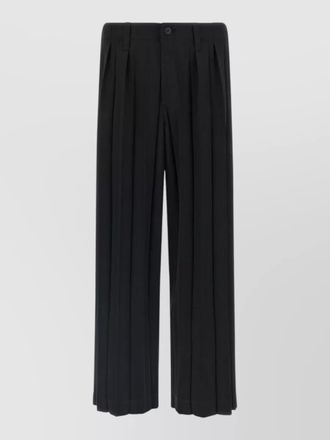 Homme Pliss&eacute; Issey Miyake edge ensemble wide leg pleated trousers