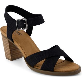 Toms Majorca Ankle Strap Sandal in Black at Nordstrom, Size 5.5