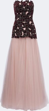 Costarellos Alessi embellished velvet and tulle gown