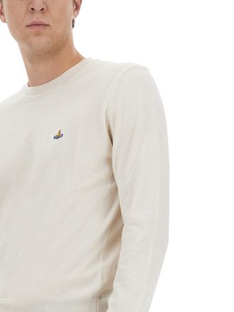 Vivienne Westwood Logo Cotton Cashmere Sweater - White