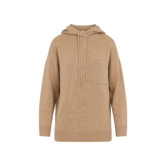 Max Mara Womens Liana Hoodie Knit - Tan Cashmere - Size Medium