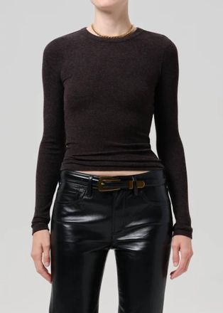 Citizens Of Humanity Bina Crewneck Top In Heather Brown