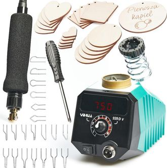 OEM Quemador De Le&ntilde;a Pyrograph / Yihua 939d-v + Juego De Contrachapado Pyrograph 20 Piezas 4 En 1