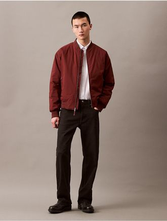Calvin Klein Mens Classic Bomber Jacket - Red - XL