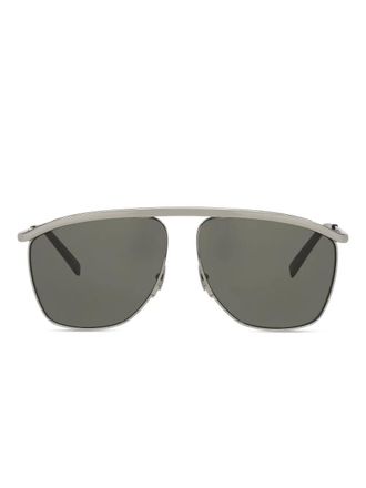 Saint Laurent Eyewear geometric-frame sunglasses - women - Metal - One Size - Silver