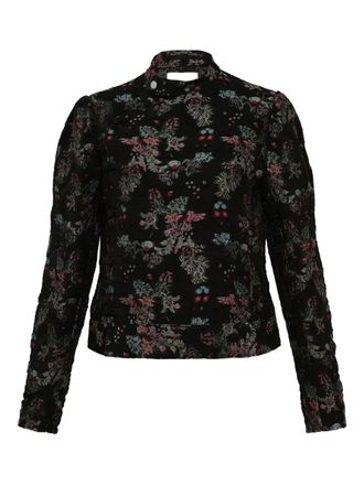 Comme Des Garçons Giacca a fiori jacquard - Nero