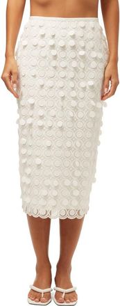 Trina Turk Dita 2 Embroidered Midi Skirt in Whitewash at Nordstrom, Size 8