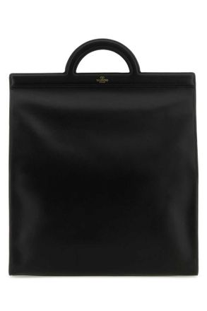 Valentino Garavani Black Leather Tote Bag