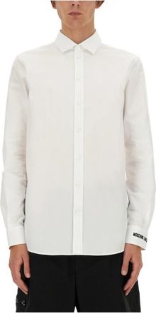 Moschino Casual Overhemden - Heren - Zakelijke Overhemden - Wit - XL - Katoen - Overhemden