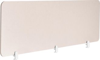 Beliani Panel Separador Ac&uacute;stico Escritorio Pet Tapizado En Tela 180 X 50 Cm Beige Split