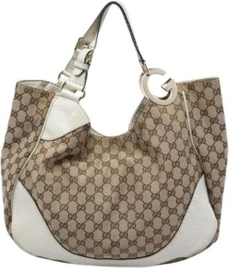Gucci Pre-owned Charlotte Schoudertas - Dames - Vintage Schoudertas - Beige - ONE Size - Leer - Vintage
