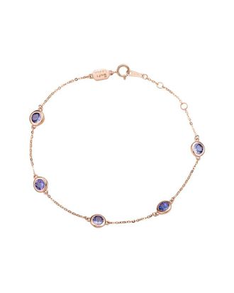 Suzy Levian 14K Rose Gold 1.25 Ct. Tw. Tanzanite Station Bracelet