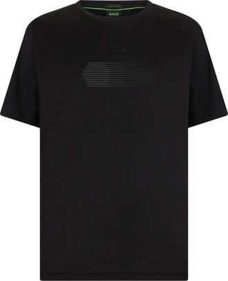 HUGO BOSS T-shirt met logo-reli&euml;f - Heren - T-shirts - Zwart - 2XL - Katoen - Tops