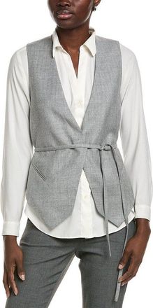 Brunello Cucinelli Light Gray Tailored Vest With Tie, Brand Size 36 (US Size 2)