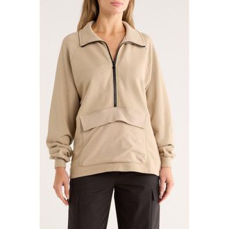 The Range Half Zip Turtleneck Sweatshirt in Mushroom at Nordstrom Rack, Size X-Small