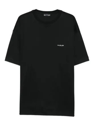 MUGLER logo cotton T-shirt - Black