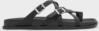 Charles & Keith Crossover Toe-Ring Sandals