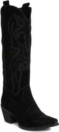 Jeffrey Campbell Rancher Knee High Western Boot in Black Oil Suede at Nordstrom Rack, Size 6.5