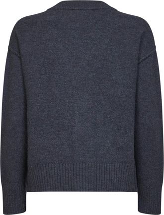 Ami Womens Cardigan Ami De Coeur Grey Merino Wool Silk Cardigans Sweater