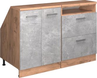 Vicco Conjunto De Armarios Para Techo Inclinado Rion, Hormig&oacute;n, 120 Cm Lote De 2 Carcasas De Armario 60 Cm De Profundidad, Vicco